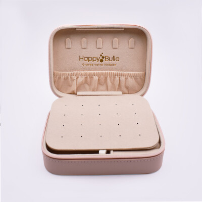 Boite à bijoux de voyage 15,5x11x5cm - rose