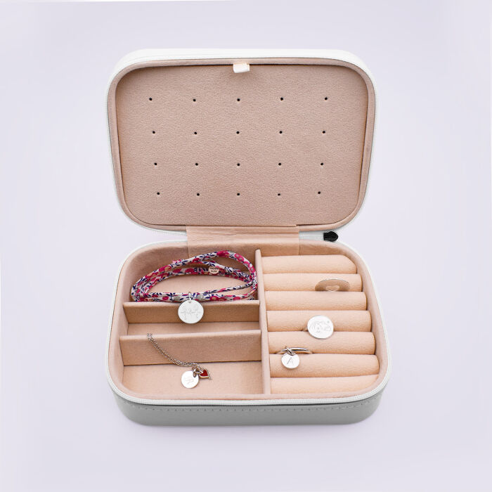 Boite à bijoux de voyage 15,5x11x5cm - compartiments