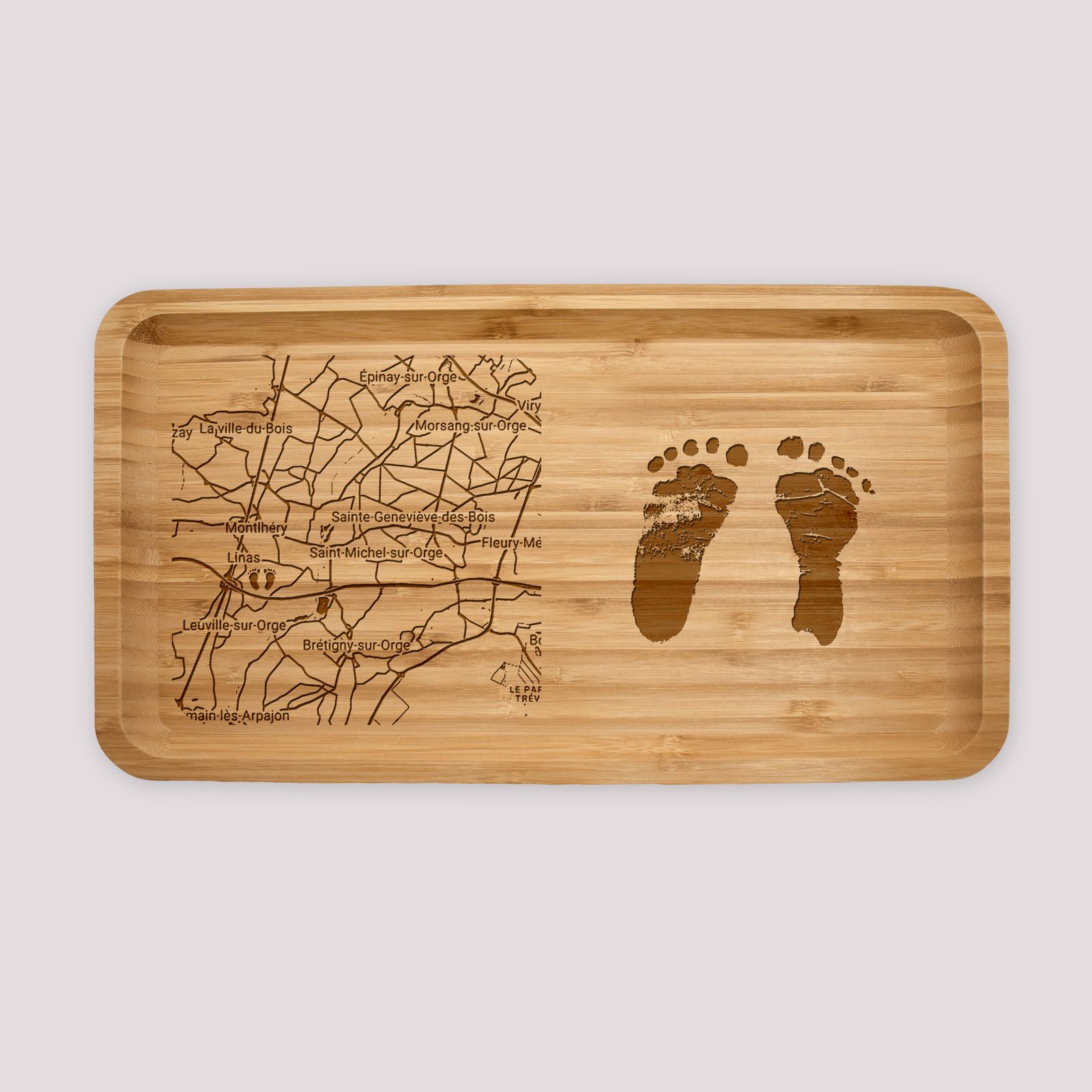 Plateau En Bois Gravé Pour Salle De Bain Ou Cuisine, Petit Plateau De Service Personnalisé, Organiseur Décoratif Rustique Pour Bijoux, Clés Ou Collations - France