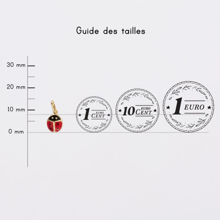 Breloque coccinelle email et plaqué or 8 mm - guide des tailles