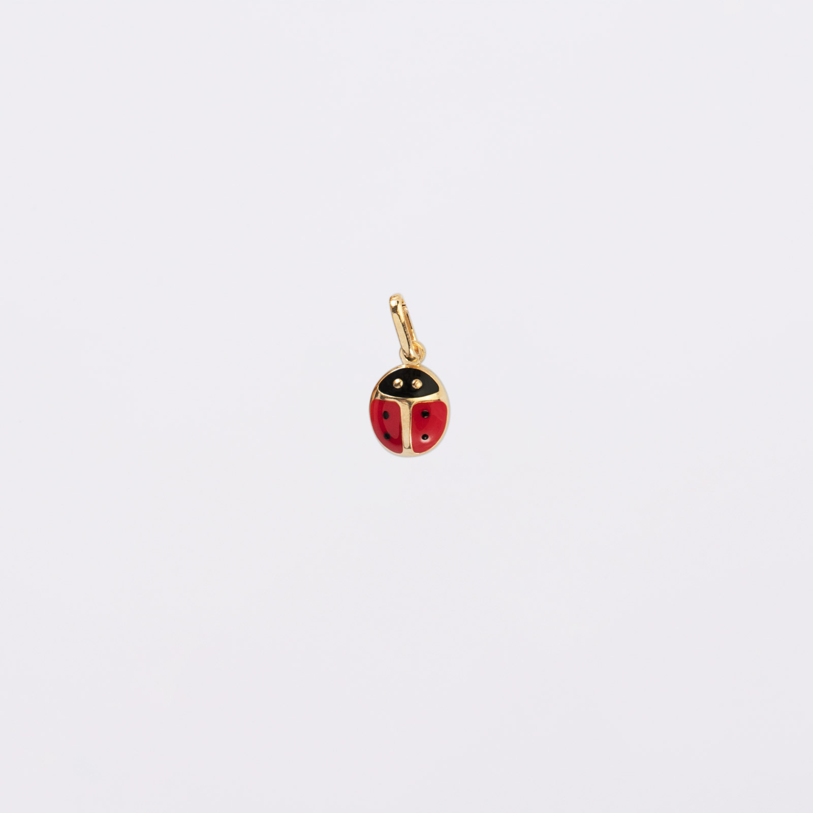 Broche coccinelle en émail rétro fantaisiste en or 18 carats