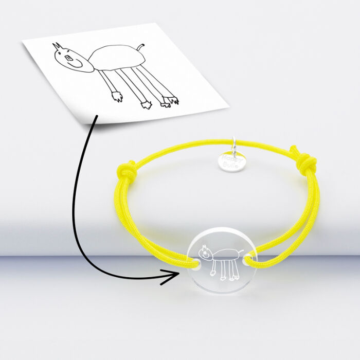 Bracelet enfant personnalisé médaille gravée acrylique ronde 2 trous 17 mm tutoriel