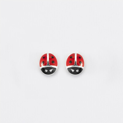 Boucles d'oreilles coccinelle argent