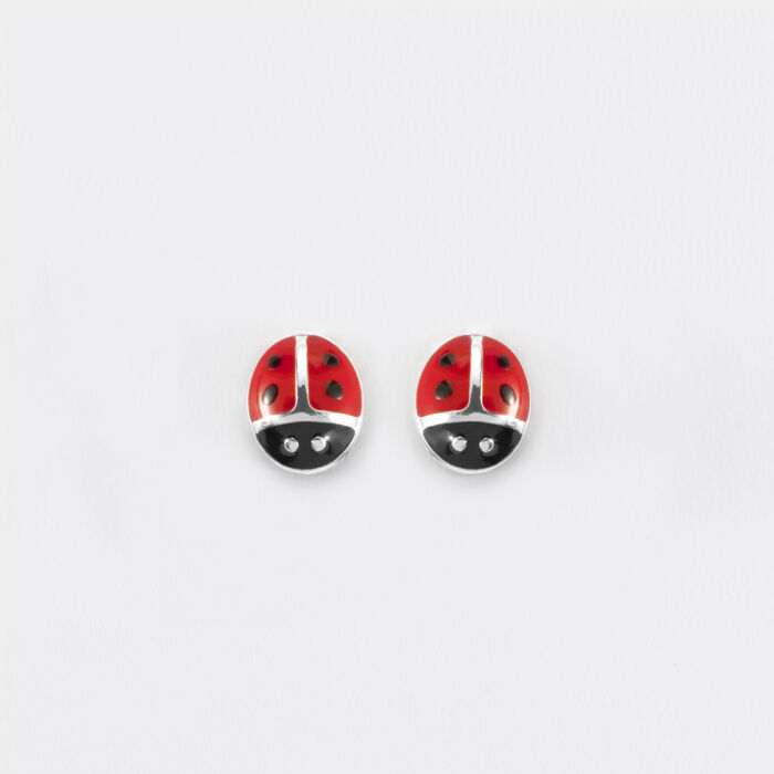 Boucles d'oreilles coccinelle argent