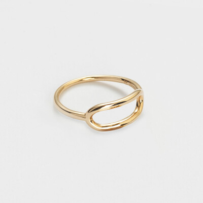 Bague ovale ouverte plaqué or
