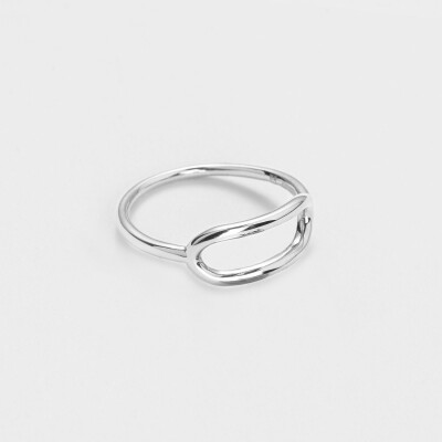 Bague ovale ouverte argent