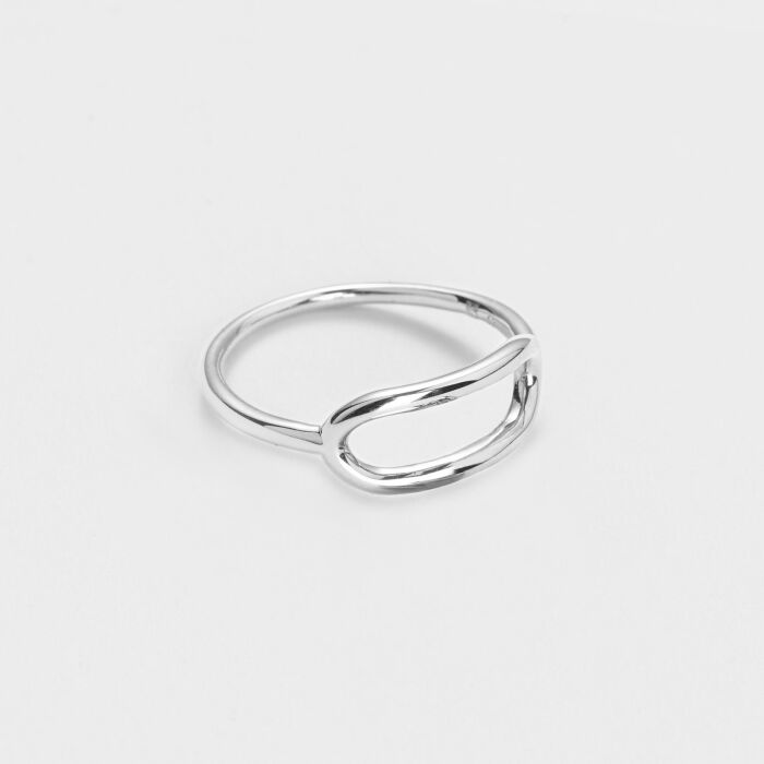 Bague ovale ouverte argent