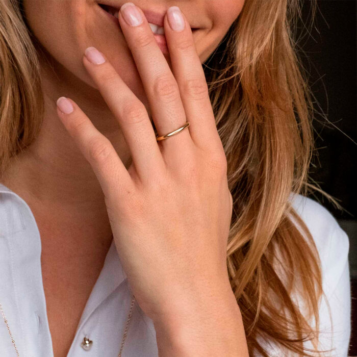 Bague jonc plaqué or - portée