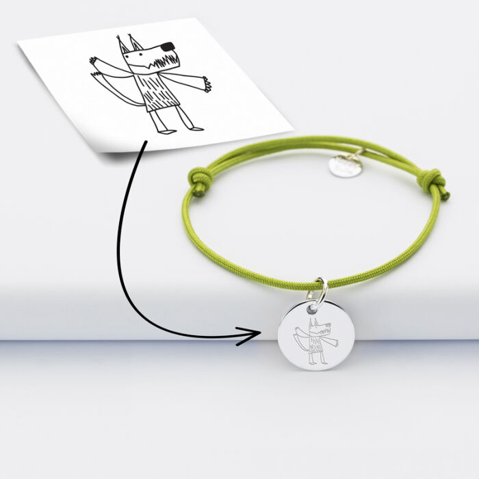 Personalised engraved silver children's medallion bracelet 15 mm - tutorial