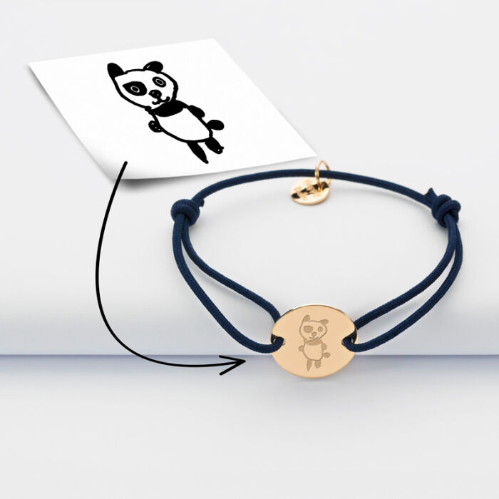 Personalised engraved gold plated 2-hole medallion children's bracelet 15mm - tutorial