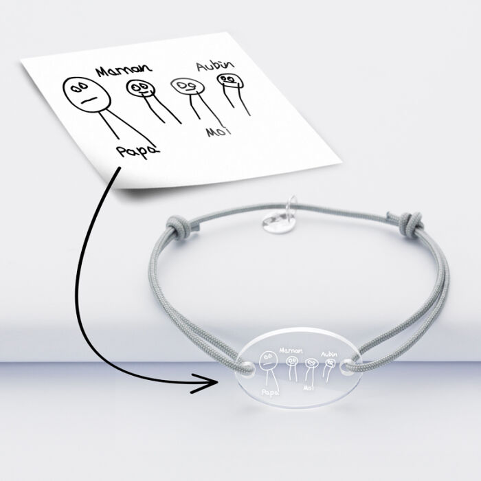 Bracelet personnalisé médaille gravée acrylique ovale 25x17 mm - tutoriel