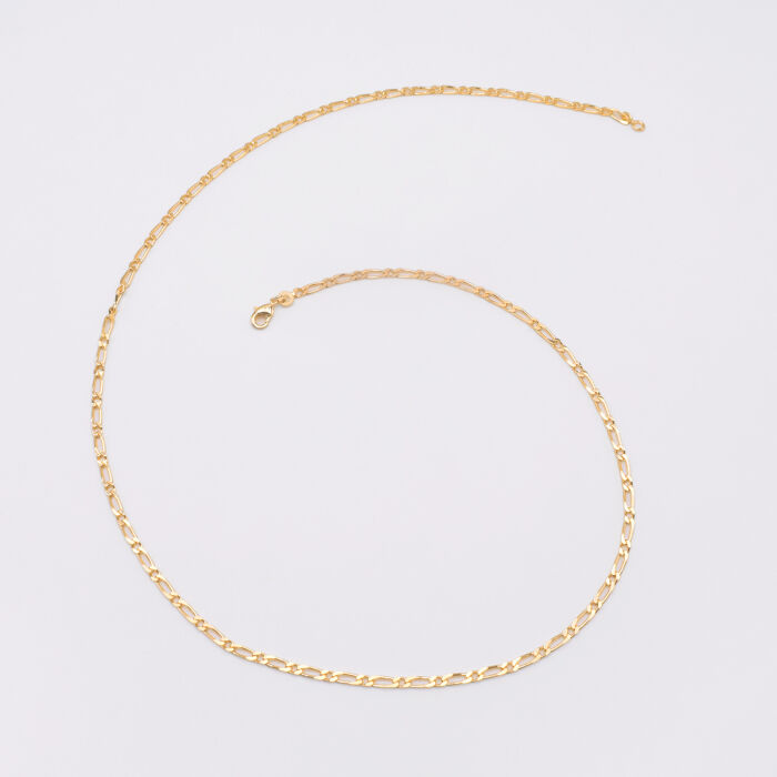 Chaîne maille figaro plaqué or - en rond