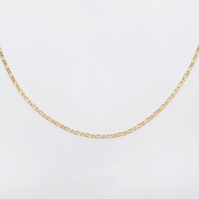 Chaîne maille figaro plaqué or - plat