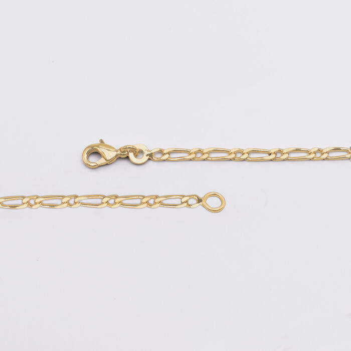 Chaîne maille figaro plaqué or - détails