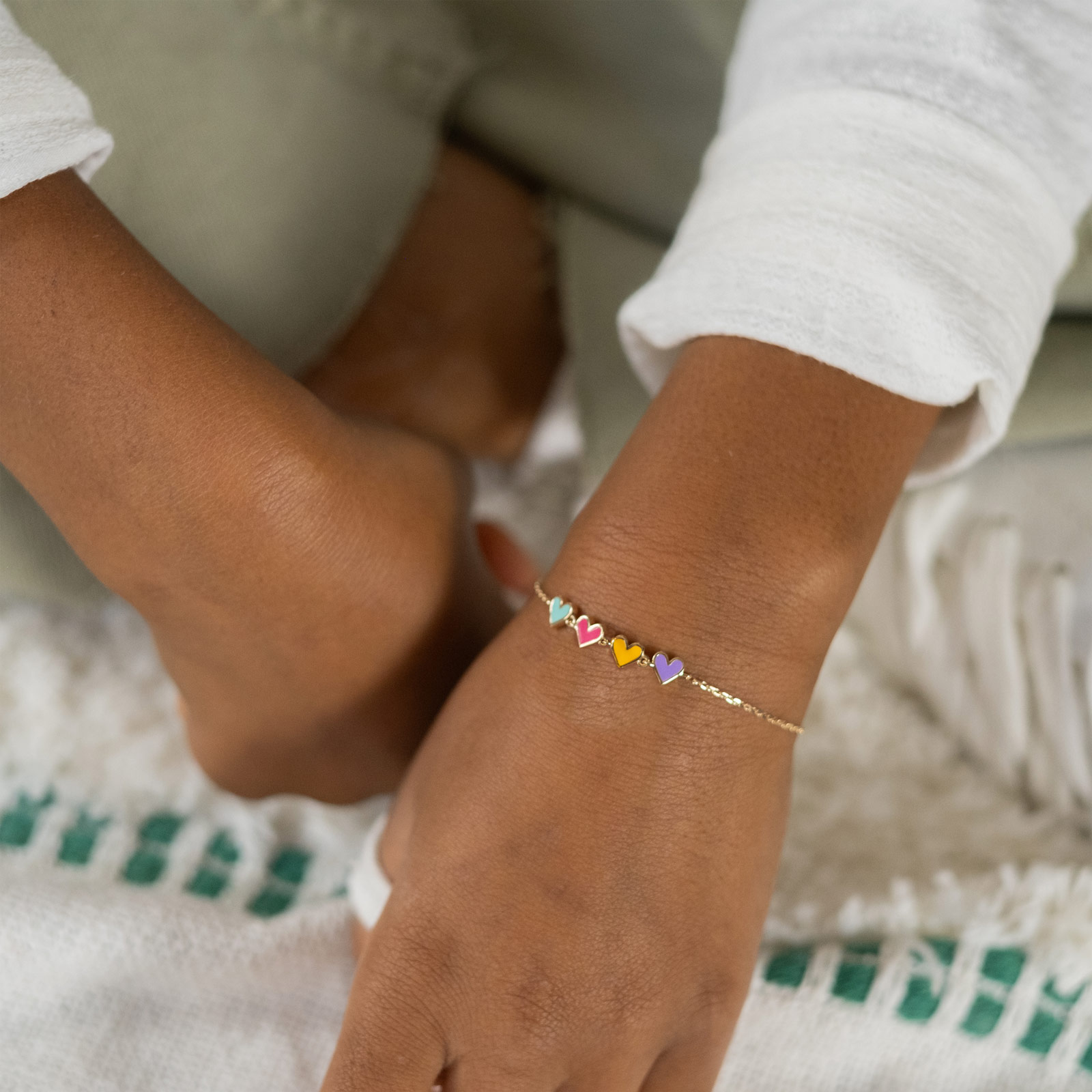 Bracelet enfants cœur nuage or