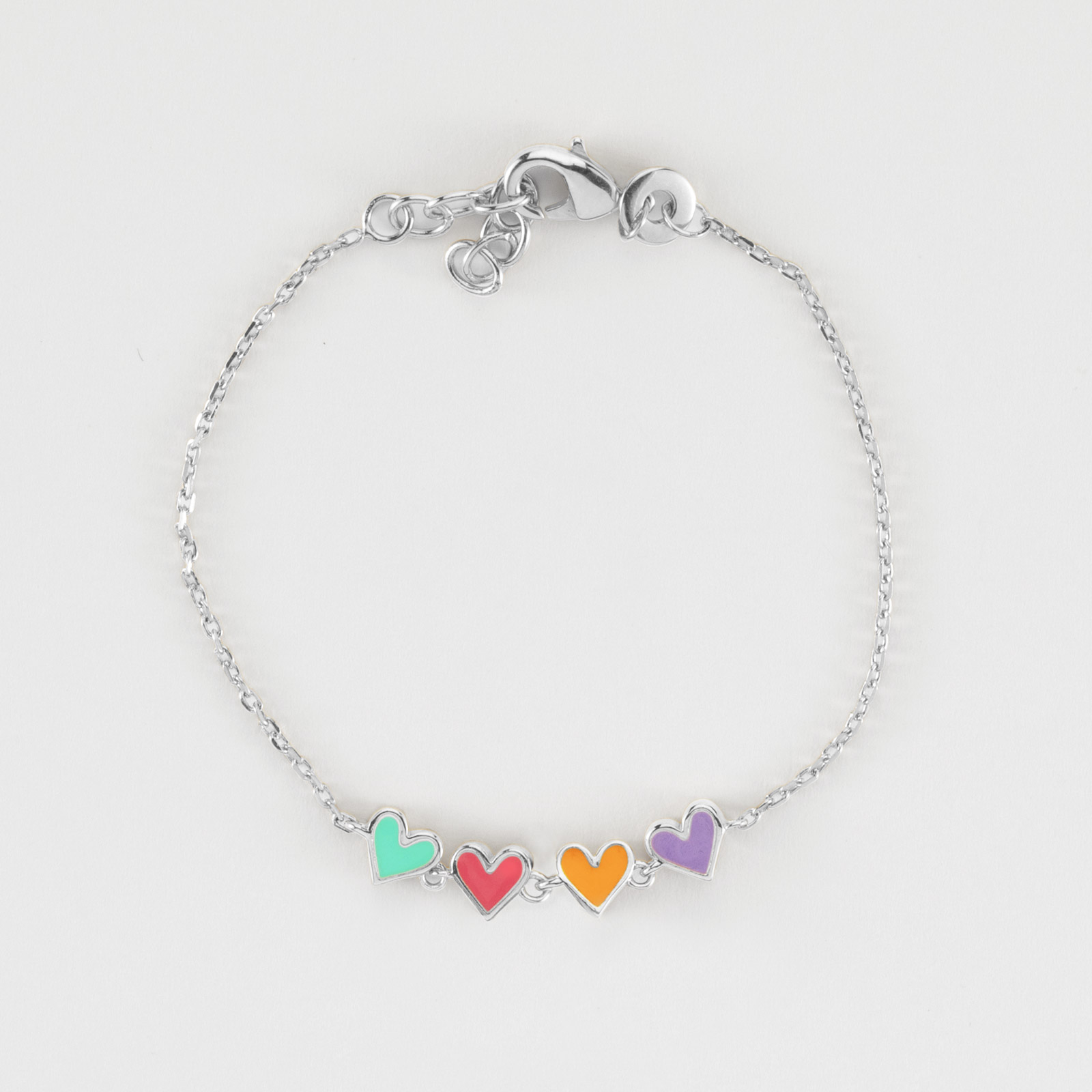 Bracelet Cheville/femme/enfant, Breloque Cœur, Argent Massif 925, 14/16 Cm