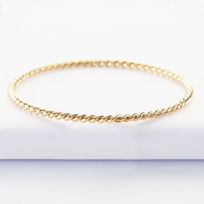 Bracelet jonc torsadé plaqué or