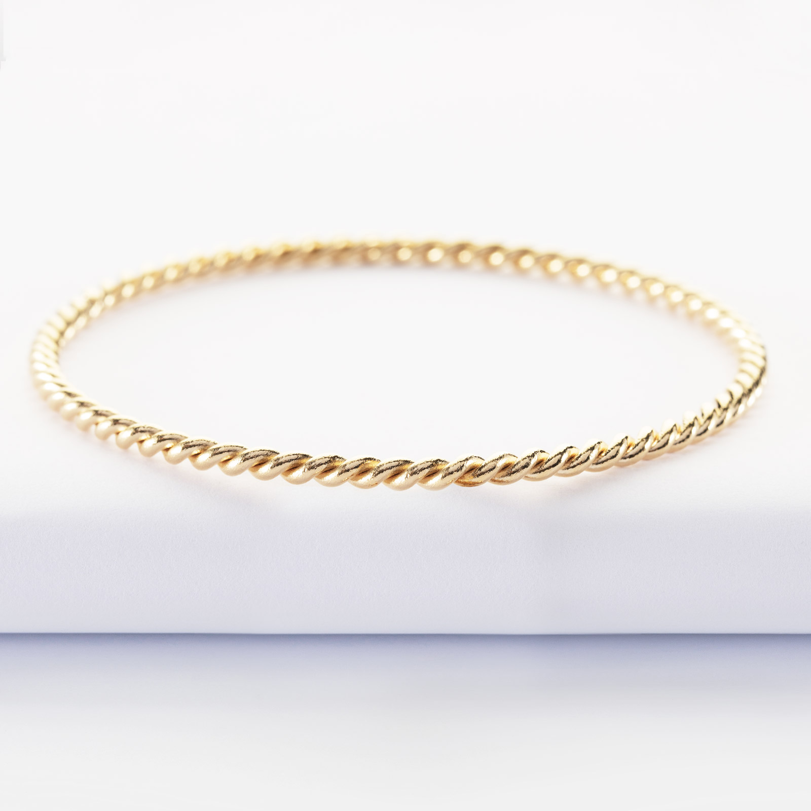 Bracelet Jonc Tressé En Plaqué Or Jaune - 2 Mm D'épaisseur - Marque Tata Gisèle - Neuf Avec étiquettes