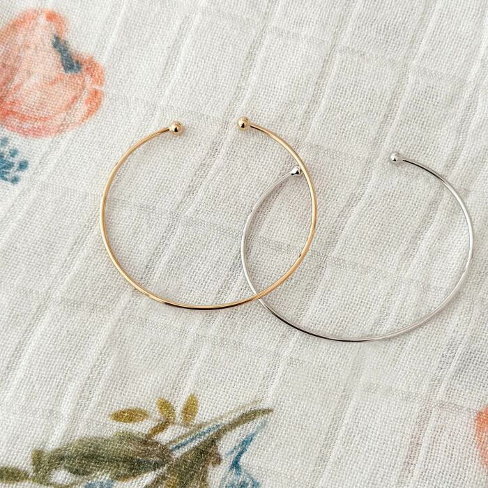 Bracelet jonc ouvert boules plaqué or - ambiance