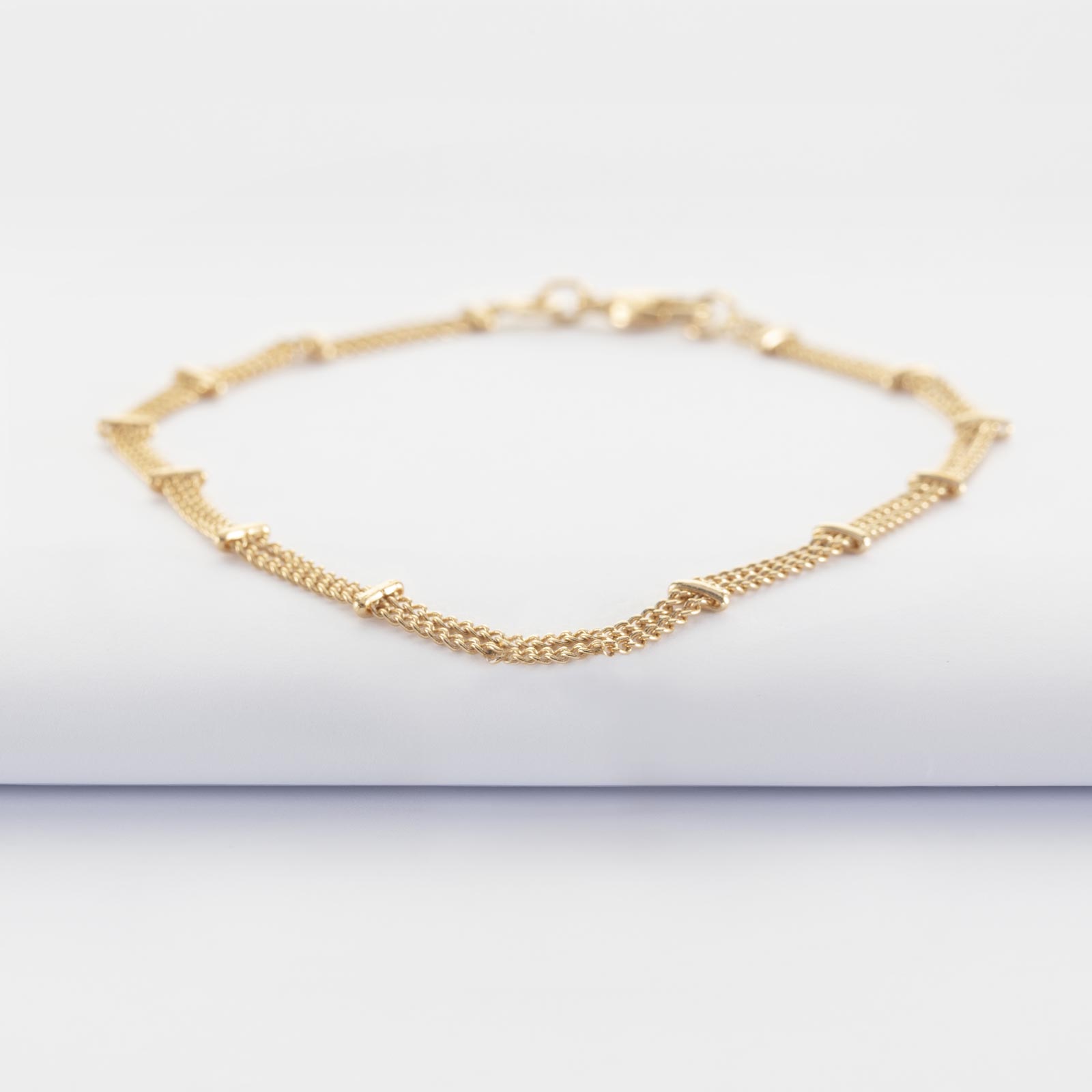 Gold-Plated Double Chain Bracelet | HappyBulle