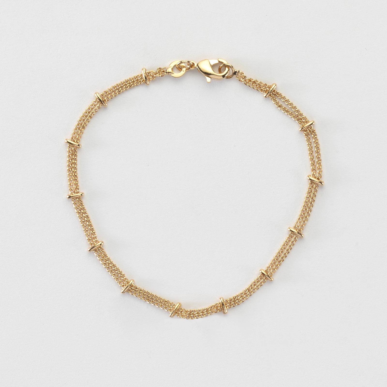 Gold-Plated Double Chain Bracelet | HappyBulle