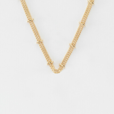 Collier chaîne double plaqué or - plat