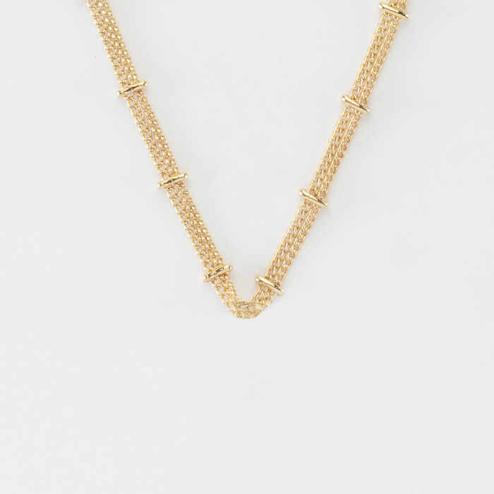 Collier chaîne double plaqué or - plat