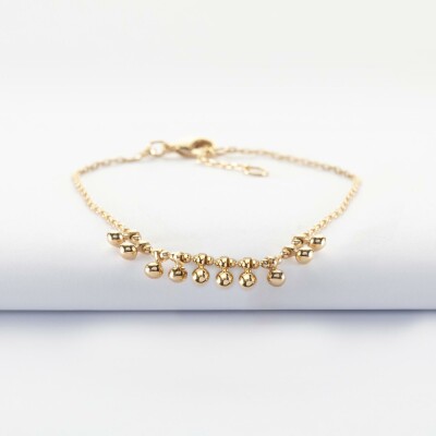 Bracelet chaîne boules plaqué or
