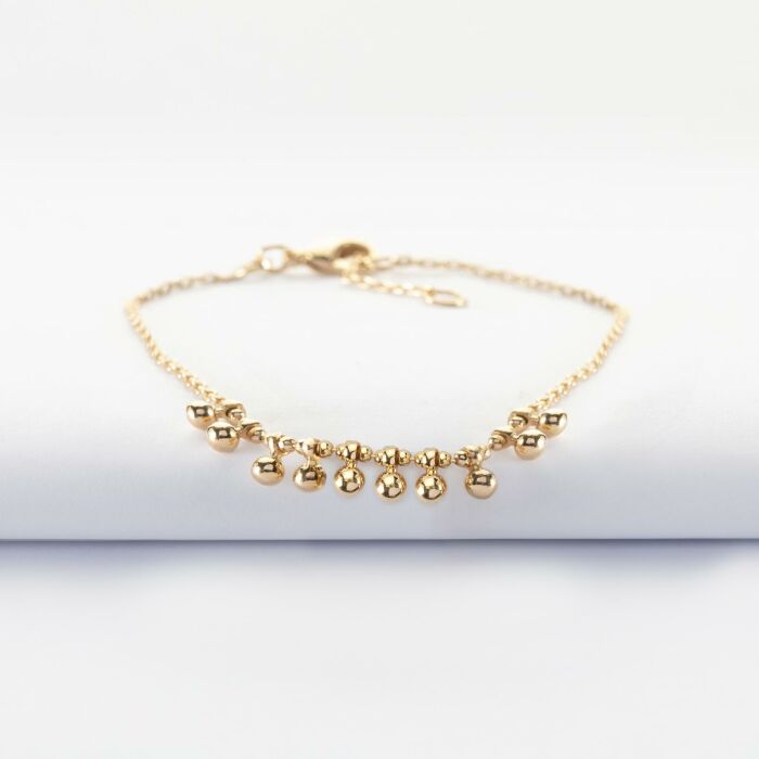 Bracelet chaîne boules plaqué or