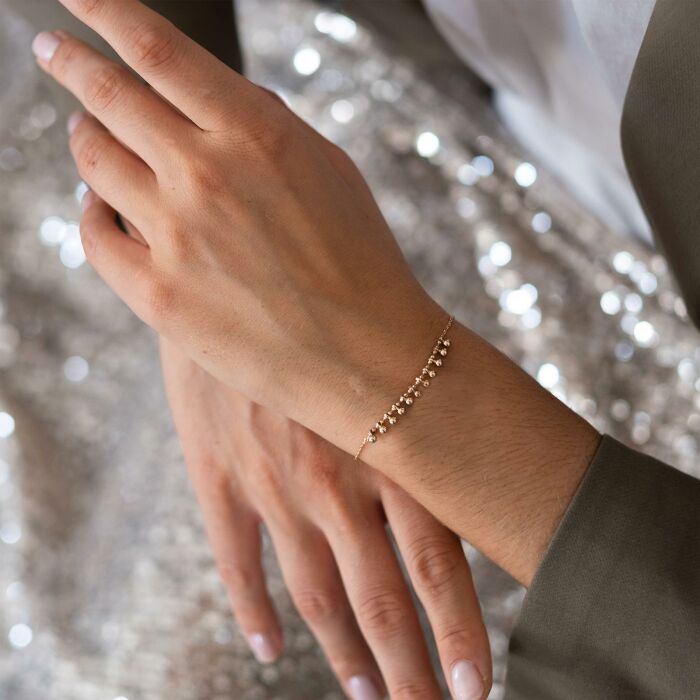 Bracelet chaîne boules plaqué or - shooting