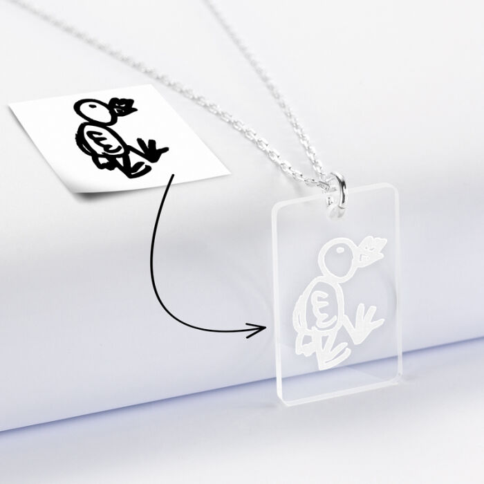 Pendentif homme personnalisé médaille gravée acrylique 20x32 mm - tutoriel