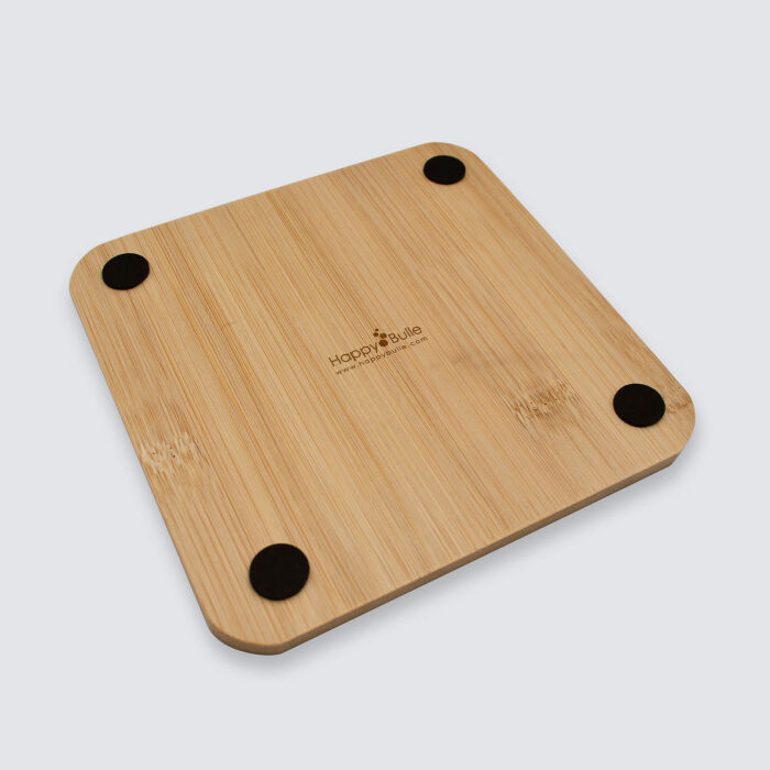 Dessous de plat personnalisé gravé bambou 145x145 mm - Nos petits imparfaits