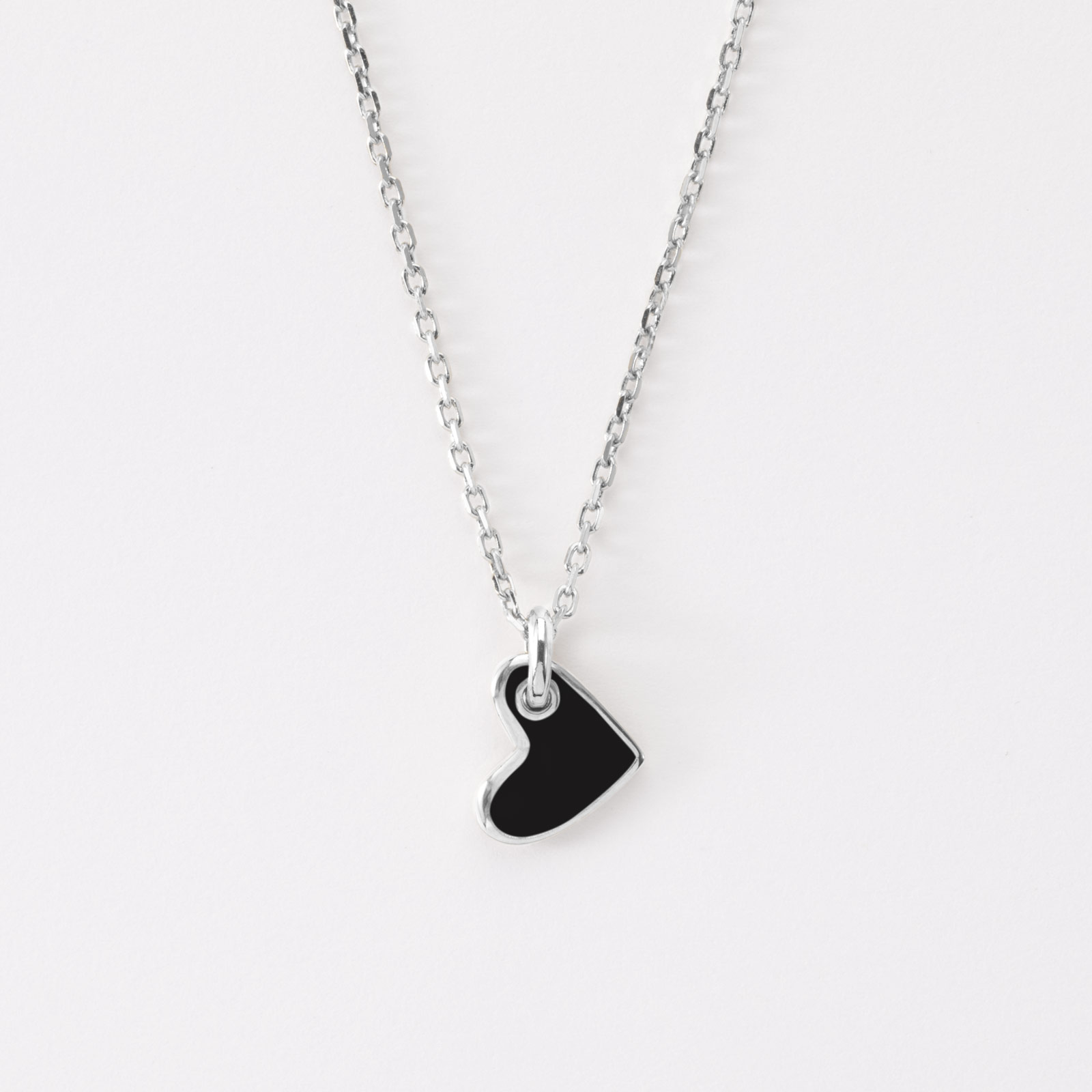 LES POULETTES BIJOUX - Collier Argent 925 Mini Coeur Émaillé Rouge - Bijou Élégant Femme
