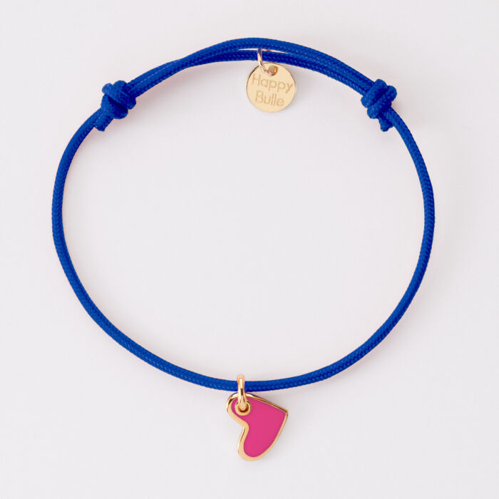 Bracelet coeur email plaqué or 10 mm