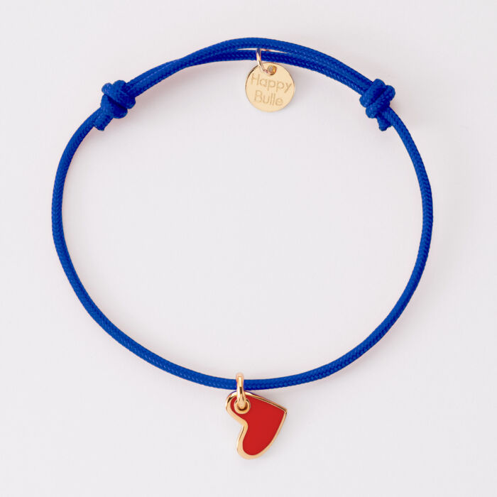 Bracelet coeur email plaqué or 10 mm