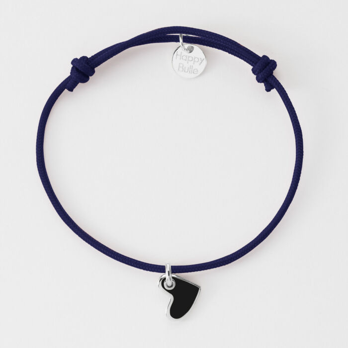 Bracelet coeur email argent 10 mm