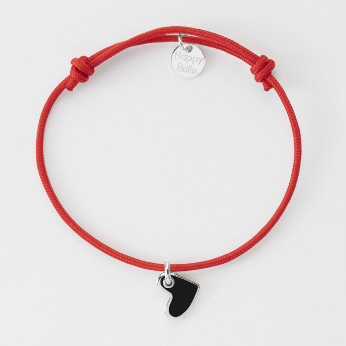 Bracelet enfant coeur email argent 10 mm