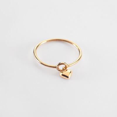Bague mini coeur bombé plaqué or