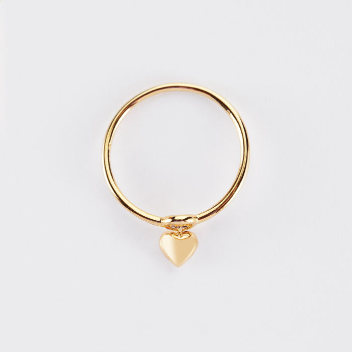 Bague mini coeur bombé plaqué or