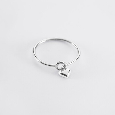 Bague mini coeur bombé argent