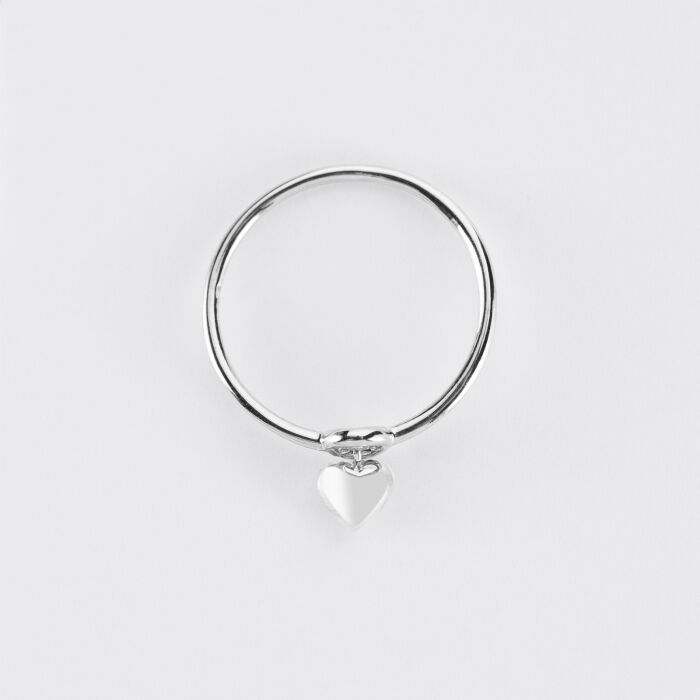 Bague mini coeur bombé argent