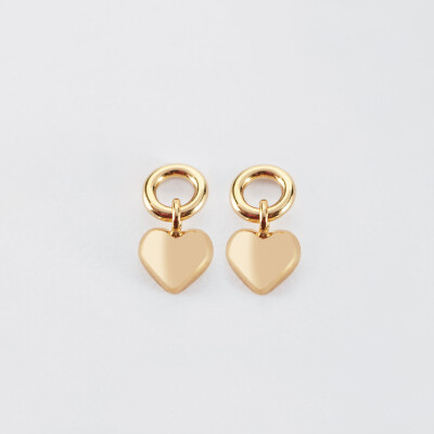 Boucles d'oreilles mini coeur bombé plaqué or