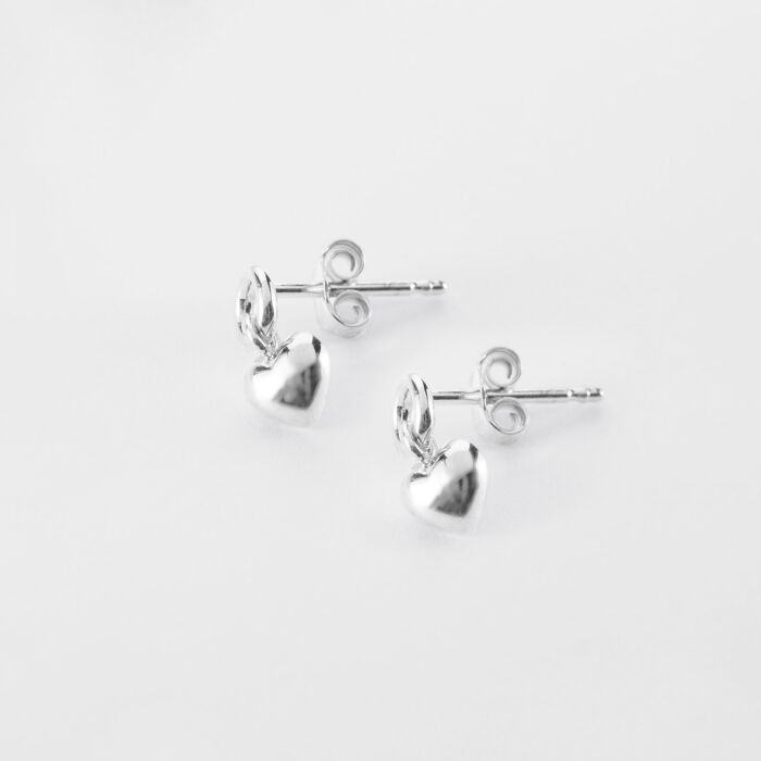 Boucles d'oreilles mini coeur bombé argent