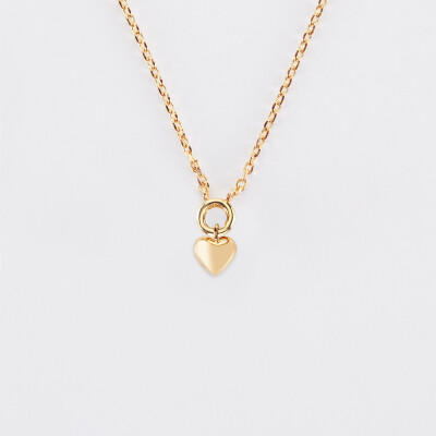 Collier mini coeur bombé plaqué or