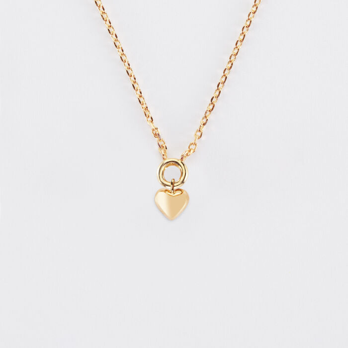 Collier mini coeur bombé plaqué or