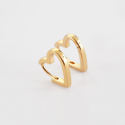 Boucles d'oreilles créoles coeur plaqué or