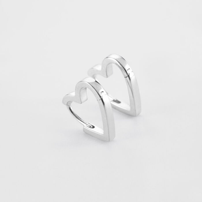 Boucles d'oreilles créoles coeur argent