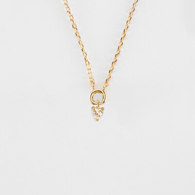 Collier mini coeur scintillant plaqué or