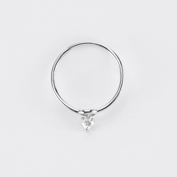 Bague mini coeur scintillant argent