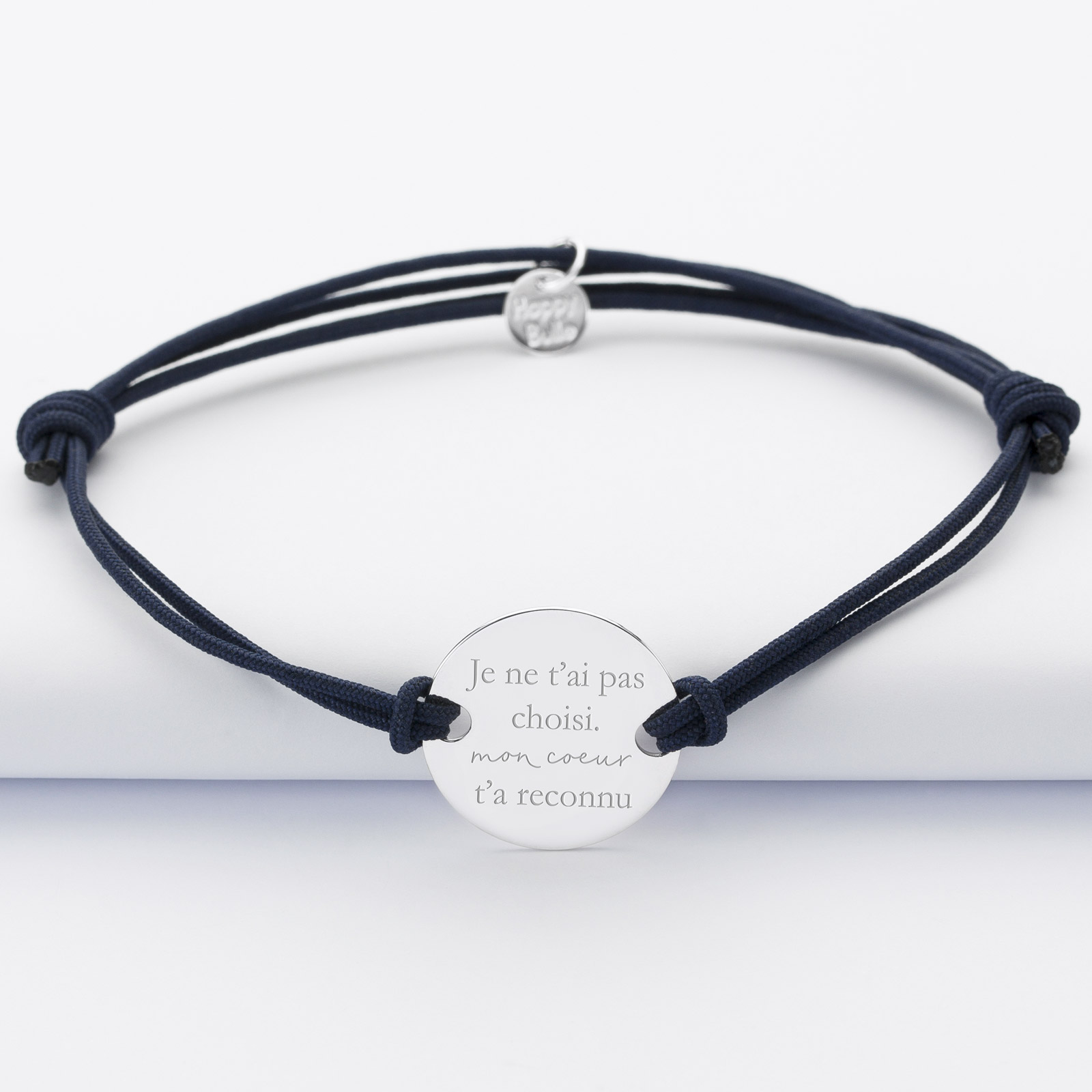 Bracelet cordon marron pour femme personnalisé - Amour infini